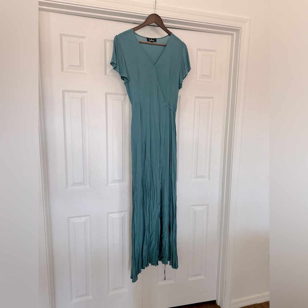 NWT Blue maxi wrap dress